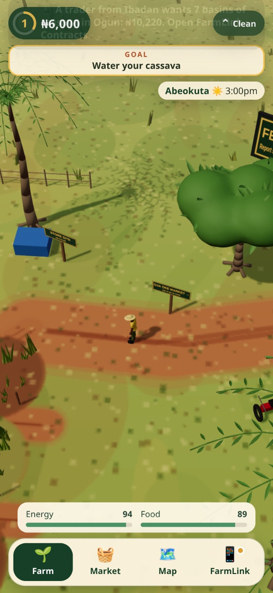 Naija Farmer: the farming simulation’s field screen — plant, harvest and sell at local markets
